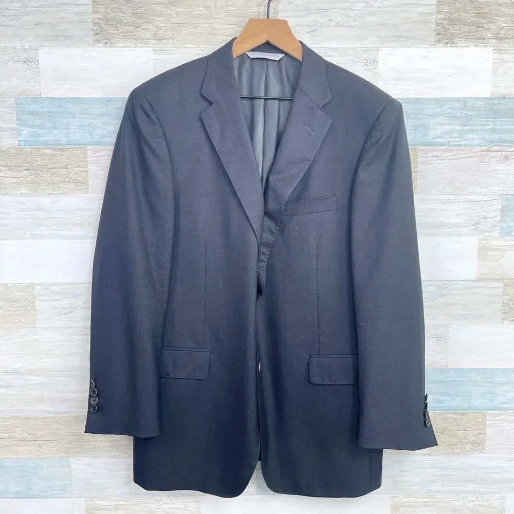 Samuelsohn Wool Beckett Super 150s Suit Charcoal Gray Mens 42 Jacket 36 Pants
